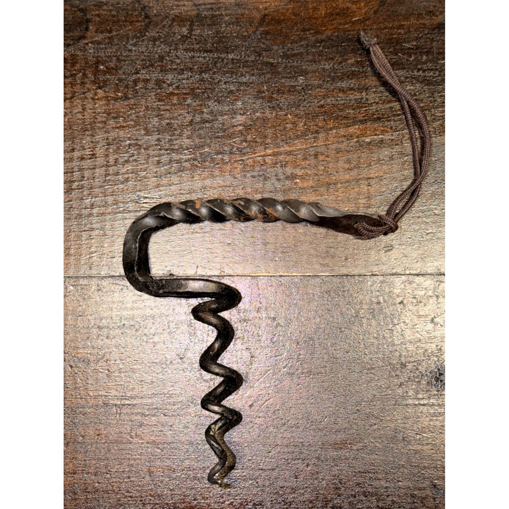 Hand Forged Wrought Iron‎ Corkscrew Twisted Handle Rustic Wine Opener